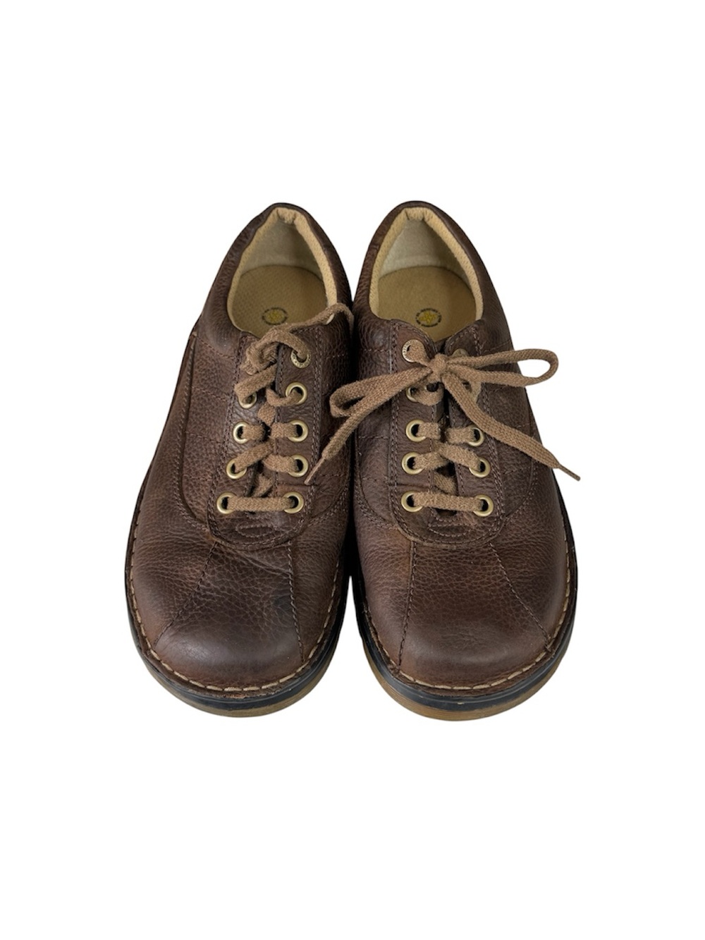 Vintage Y2k Dr Martens John Shoes Mens 10 Brown Pebble Leather Chunky Oxfords